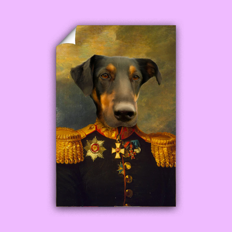 The Army Captain Pet - Custom Pet Portrait